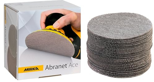 Mirka Schleifscheiben Abranet Ace 125 mm Korn P500 50 Stück Klett | Für harte Oberflächen Holz Metall Teilkeramisch Kompatibel mit allen 125mm Exzenterschleifern und Schleifmaschinen