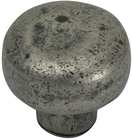 MNG Hardware 84464 Riverstone Round Knob, Large, Distressed Pewter