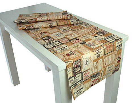 beties „Rustika“ Tischläufer ca. 40x130 cm für einen gemütlichen warmen Vintage Einrichtungsstil Camel-Burgundy