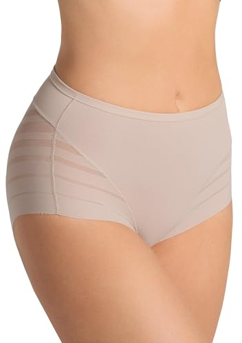 Leonisa Culotte Gainante Classique avec Contrôle du Ventre et Bandes de Tulle - Individuel ou Lot de 2