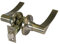 Amig - Juego de manillas de paso con picaporte - Roseta para puertas - Maneta ideal para puertas de madera - Zamak - Cuero - Picaporte de entrada de 60/70 mm - Manija para puerta interior