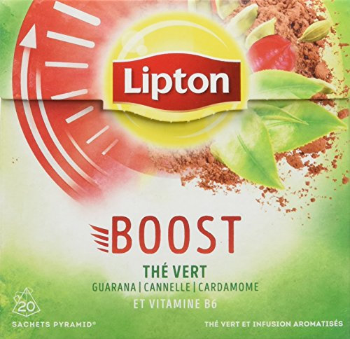 Lipton Thé Vert Boost 20 Sachets 32g - lot de 4