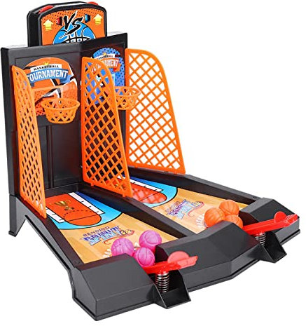 VGEBY Basketball Schießen Spiel, 2 Spieler Kinder Basketball Tisch Spiel Desktop Intelligence Toy Set Mit 6 Kugeln Basketball