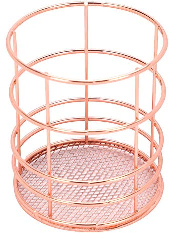 ITODA Stifthalter Stifte Organizer Metall Stifteköcher Roségold Fernbedienungshalter Schreibtisch Tisch Ordnungssystem Stifteständer Schreibtischzubehör für Büro Wohnzimmer Arbeitszimmer Stiftablage