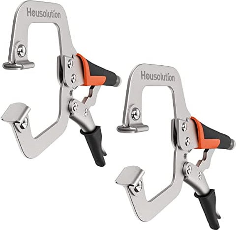 Housolution C-Zwingen, 2 Stück 9 Zoll Rutschfest Schnellspannzwinge Zange Schwer Schraubstock C Klemme mit Drehgelenk Pads Schwenkschrauben für Schränke Schweißen Schnelle Einfache Montage, Schwarz