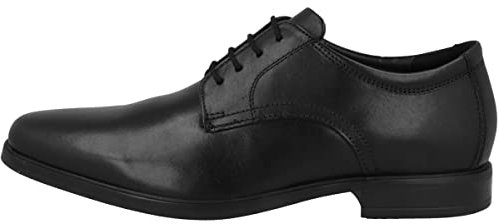 Clarks Herren Howard Walk Oxford, Schwarzes dunkelschwarzes Leder, 46 EU