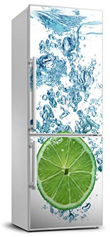 Tulup Fridge Sticker 27.55x74.80 inch - Wallpaper for Refrigerator 70x190cm Kitchen Decoration - Lime Under Water