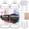 FTSUTY Epoxy Resin Kit – 1000ml (34oz) Crystal Clear Casting Resin – 1:1 Mix Ratio with Included Mixing Sticks, Measuring Cups, and Gloves for Jewelry Crafting