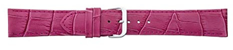 Eichmüller Uhrenarmband Lederband Kalbsleder Alligator-/Krokoprägung 12/14/16/18/20/22 mm (Pink, 18 mm)