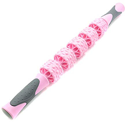 huihuijia Foam Roller Stick Muscle Roller Stick Large Foam Roller Fitness Roller Back Roller Soft Foam Roller High Density Foam Roller Long Foam Roller Pink, 5-round