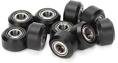 Packung mit 10 Umlenkrollen,Mit Ausrüstung umgehen Rolle Mit Ausrüstung umgehen Rolle 3D-Drucker-Kunststoff-Riemenscheibe Rillenkugel POM-Kugellager-Riemenscheibe MR105 Lochdurchmesser 5 Mm/0,2 Zoll