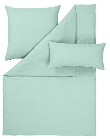 ESTELLA Halbleinen Bettwäsche Alvaro Mint, 135x200 cm + 80x80 cm + 40x80 cm