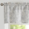 TOPICK Scheibengardine Leinen Vorhang Blumen Bedruckt Bistrogardine Halb Transparent Gardine Scheibengardinen für Küche Wohnzimmer Landhaus (H40 x B125(cm)-1 Stück, Grau auf Beige)