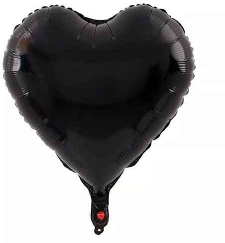 Zebra Balloons Folienballon, Herzform, 45 cm, Schwarz
