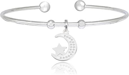 SAGA GIOIELLI® Bracciale Donna Albero Della Vita, Sole, Luna Cristalli, Portafortuna (LUNA STELLA)