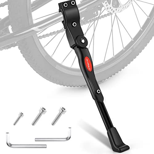 NUWAB Premium Bike Kickstand, Aluminium Alloy Adjustable Height Rear Side Bicycle Kick Stand, Suitable for Mountain Bike and Road Bike of 24Inch-28 Inch, Come With Allen Wrench 2PCS