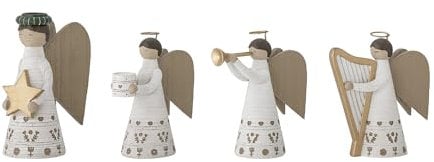 Bloomingville Abba Kerzenständer, Weiß, Polyresin - 4 Stück