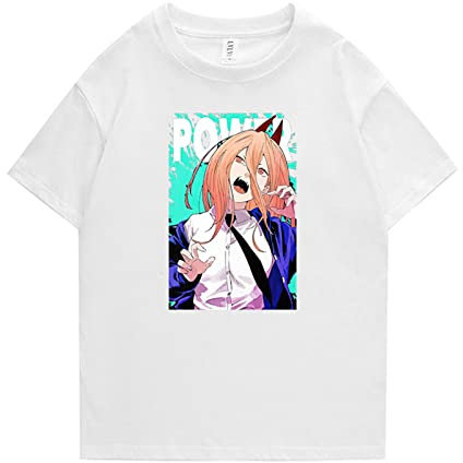 Chainsaw Man Power T-Shirt Anime Cosplay Costume Power Printed T Shirts Short Sleeve Crew Neck Casual Tee Shirts Tops for Women Men