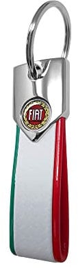 Fiat Offizielle Vintage Schlüsselanhänger Carbon Schlüsselanhänger, Weiß Tricolor, Carbon Weiß Tricolor, Taglia unica, Carbon White Tricolor, Einheitsgröße, Vintage