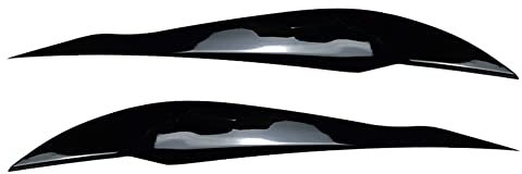 FSFY Paar Scheinwerfer-Augenlider-Besatz, Scheinwerfer-Augenbrauen-Abdeckung, Augenbrauen-Dekoration, Aufkleber für BMW 3er-Serie F30 F31 2013 2014 2015 2016 2017 2017 18, glänzend Y Schwarz