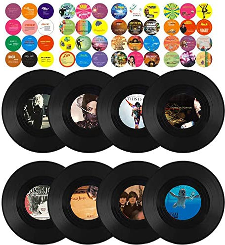 8 Stück Vinyl Schallplatte Retro, Schallplatten Dekoration, Rollmusik Partydekoration Schallplatte, Schallplatten Dekoration Wand, zur Dekoration von Bars, Cafés, Party (Zufällige 8 Arten)