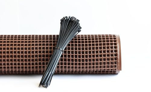 Rete protettiva in plastica 10 x 10 altezza Mt 1 x lunghezza Mt 5 con 100 FASCETTE INCLUSE NEL PREZZO! Adatta a balconi, cancelli, recinzioni, giardino. (COLORE MARRONE)