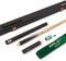 Riley England Snooker-Queue und Hartschalenkoffer, 3/4-Schnitt, Ebenholz-Hintern mit 9,5 mm Spitze, 145 cm, Schwarz/Ahornholz (RES-7 Design)