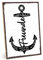 TypeStoff Holzschild mit Spruch – Freunde sind ein Hafen – Vintage-Look mit Zitat als Geschenk und Dekoration zum Thema Freundschaft - HS-00408-X