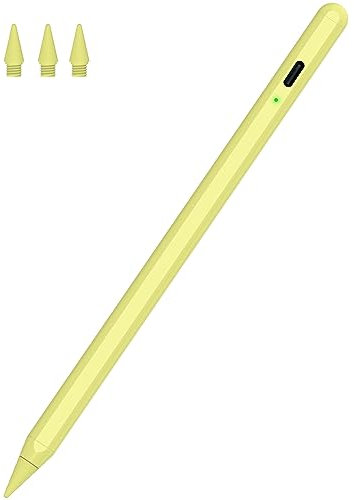 Stylus Stift Pro für iPad 2018-2024, iPencil 2. Generation für iPad mit Handfläche Ablehnung &Neigungssensitivität, Pencil für iPad 10/9/8/7/6, iPad Mini 6/5, iPad Air 5/4/3, Pro 11''/12,9'' Yellow