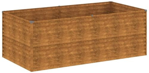 vidaXL Hochbeet, Wetterfest Pflanzkasten mit viel Platz, Pflanzkübel Blumenkasten für Balkon Garten, Blumenkübel Gemüsebeet, 196x100x69 cm Cortenstahl
