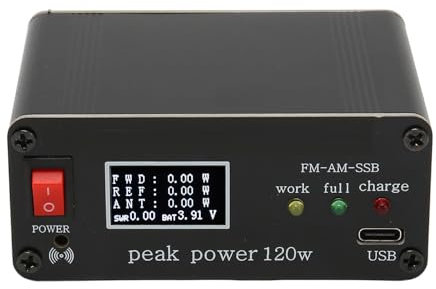 Septpenta SWR Watt Meter, SWR Meter, 128X64 Color Screen, 120W Fine Tuning FM AM CW SSB 1.8 50Mhz Standing Wave Ratio Meter with Rechargeable 1000mAh Lithium Battery