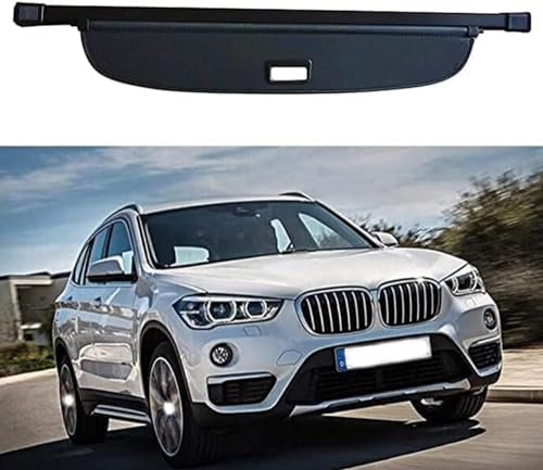 HMLTD Auto Einziehbare Hintere Kofferraum-Hutablage für BMW X1 E84 2009-2011 2012 2013 2014 2015, Auto Laderaumabdeckung Kofferraumabdeckung Rollo Cargo Cover