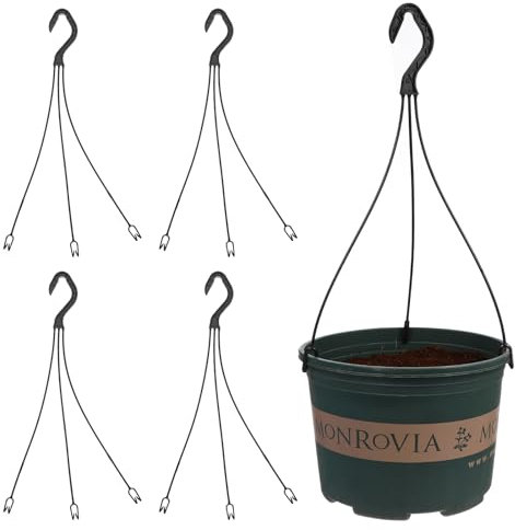 CLISPEED Hanging Plant Holder Plant Hanger Indoor with Hook, 25pcs Plastic Flowerpot Hanging Basket Chain Hooks Flower Accessories for Garden Balcony, Ceiling, Indoor Plants 14in