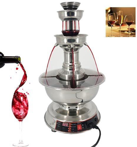 Fontaine à vin à 3 étages, équipement de restauration pour festival, fête et mariage, fontaine à jus de fruits à température réglable, convient pour l'eau, le jus de fruits et le vin,110V