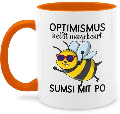 Tasse Tassen 325ml - Statement - Optimismus heißt umgekehrt Sumsi mit Po I Büro Arbeitskollegen - 325 ml - Orange - bienentasse kaffetassen sprüche statements bee kaffeetasse heisst umgedreht