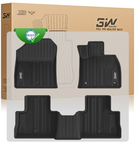 3W Floor Mats Fit for Toyota RAV4 XA50 2019-2025 [Only for Fuel Version], TPE All Weather Floor Liner, Dog Friendly Black Easy to Clean Footmats, Waterproof Anti Slip Car Liner Accessory