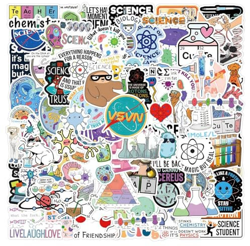 Generic Biology Sticker Set - 110 Waterproof, Reusable, Cartoon Biology Stickers for Laptop, Personal Items & Scrapbook