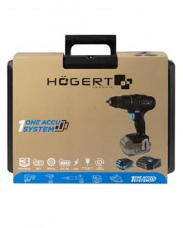 HÖGERT TECHNIK Akku-Bohrschrauber Set 18V, 50 Nm Drehmoment, 2,0 Ah Akku, 4A Ladegerät, Metallgetriebe, LED-Beleuchtung, Auto Lock Bohrfutter, Für Holz & Metall