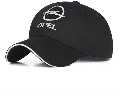 KeKeYa Auto Baseball Cap für Opel Grandland 2021-2023, Outdoor Baseballkappe Baumwoll Baseball Herren Damen Unisex Kappe Verstellbar Basecap Cap Accessoires,Black-1