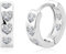 ALEXCRAFT Silber 925 Ohrringe Kleine Silber 925 Creolen, Silber Glitzer Ohrringe mit Stein Zirkonia Herz Creolen Knorpel Huggie Kreolen Creolen mit Herz Ohrringe Herzform Creolen Silber Damen Mädchen