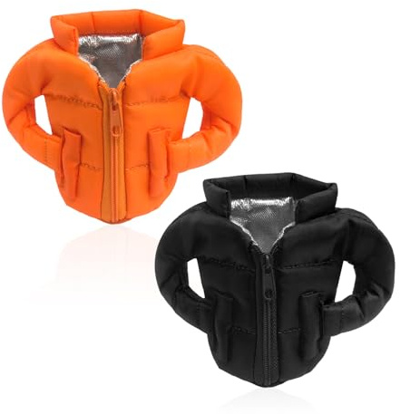 Paquete De 2 Portavasos Estilo Chaqueta De Plumón, Portabebidas Creativos, Portabebidas Divertidos, Enfriador De Latas De Cerveza, Accesorios Para Bebidas