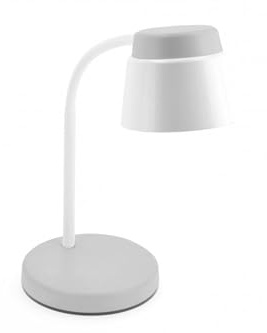 GTV Schreibtischlampe Helin, 350 Lumen, Leselicht 4000k, LED-schreibtischlampe, Nachttischlampe, Tischlampe, mit 150 cm Stromkabel, Grau, stabil & modern