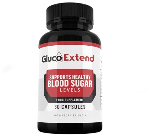 Gluco Extend Blood Sugar Support Supplement – Soutient des niveaux de sucre dans le sang sains, l'équilibre métabolique naturel et l'énergie – 1 mois d'approvisionnement