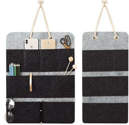 Ulawellor 2 Stück Filz Hängeorganizer,Wandorganizer Wohnmobil Wand Organizer Hängend mit Mehreren Taschen,Bad Filz Tasche Tür Hängeaufbewahrung Camping Aufbewahrungstasche für Büro Zuhause Bad Wand