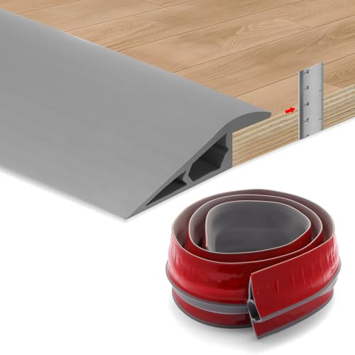 1.2M Self-Adhesive Floor Transition Strips Carpet Trim Strong Adhesive, Ideal for Carpet, Laminate, and Tile Thresholds, Doorways, and Edging (Supports 17–20mm Height Difference, Grey)
