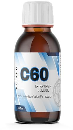 Ultra-Pure C60 in Organic Olive Oil – Solvent-Free, Research-Grade – UV-Protected Amber Glass Bottle – Precision Dispensing with Syringe – GMP Manufactured & Quality Controlled