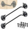 LEPEVNEY 6-Inch Stainless Steel Black Cabin Hook Latch & Eye Hook Garden Gate Latch Door Hold Open 2Pack