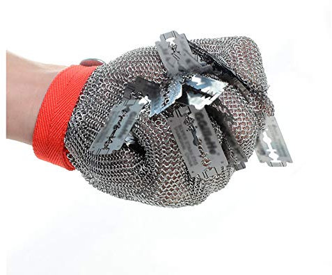 Schnittfeste Handschuhe, Schnittfeste Handschuhe aus 316-Stahl, Schutzhandschuhe der Stufe 5, Fingerschutzwerkzeuge für Küche oder Industrie, 5 Größen