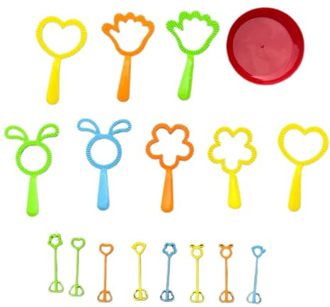 Seifenblasenstab,Blumen Seifenblasen Set Mit Stiel | 17-teiliges Interaktives Strandspielzeug für Garten Ostern Kindergeburtstag Karneval Hochzeit Outdoor-Aktivitäten