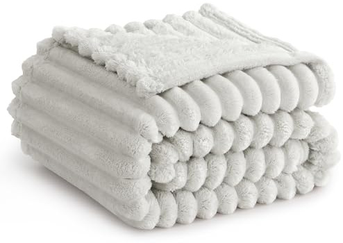 RUIKASI Kuscheldecke Flauschig Decke Hellbeige - 150x200cm Fleecedecke Sofadecke Couchdecke für Wohnzimmer Deko Tagesdecke Blanket, Weiche Wolldecke Warme Korddecke als Wohn- & Kuscheldecken